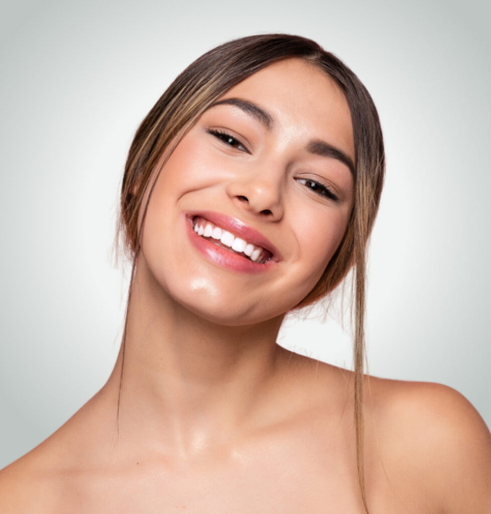 Young female smiling